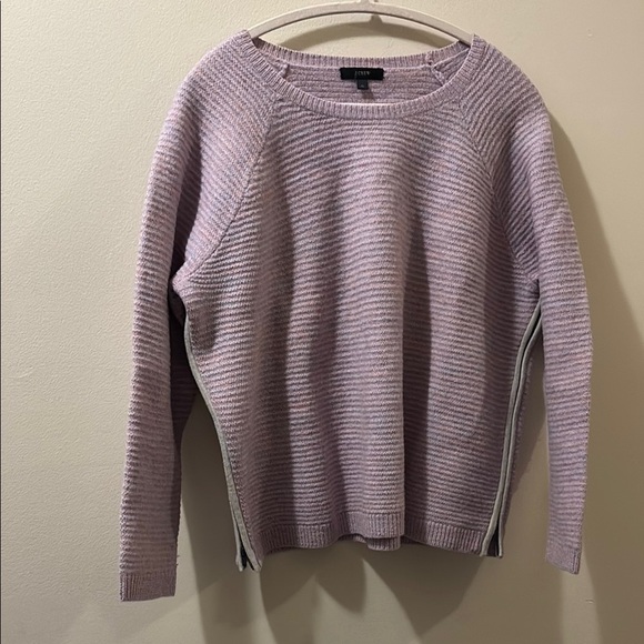 J. Crew Women's Purple Sweater - size XL - zip detail on side - 100% merino wool - Picture 1 of 6